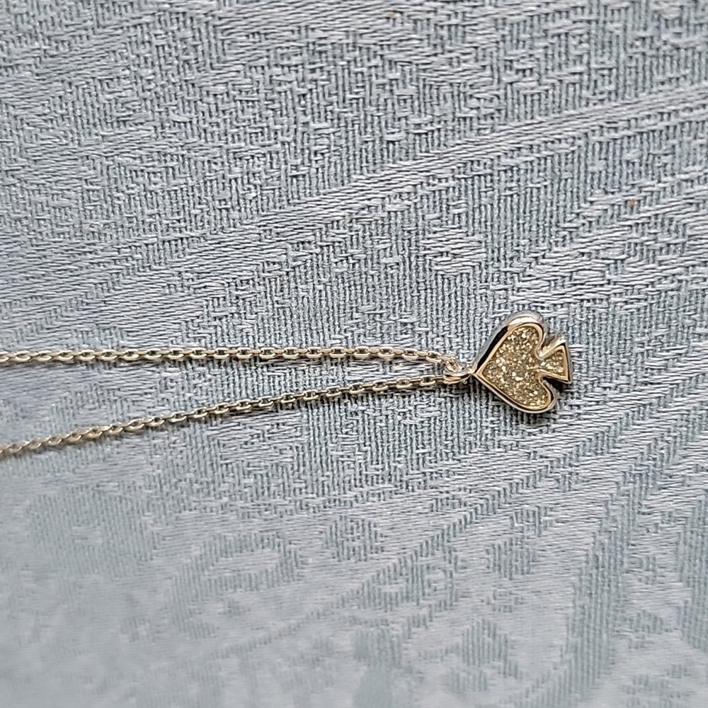 Silver KATE Spade Pendant Necklace With Glitter Center - Picture 2 of 5